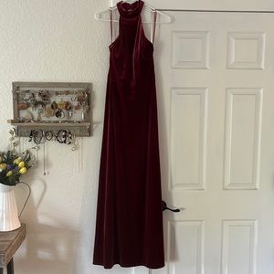 Revelry Romantic Red Long Tori Velvet Dress!